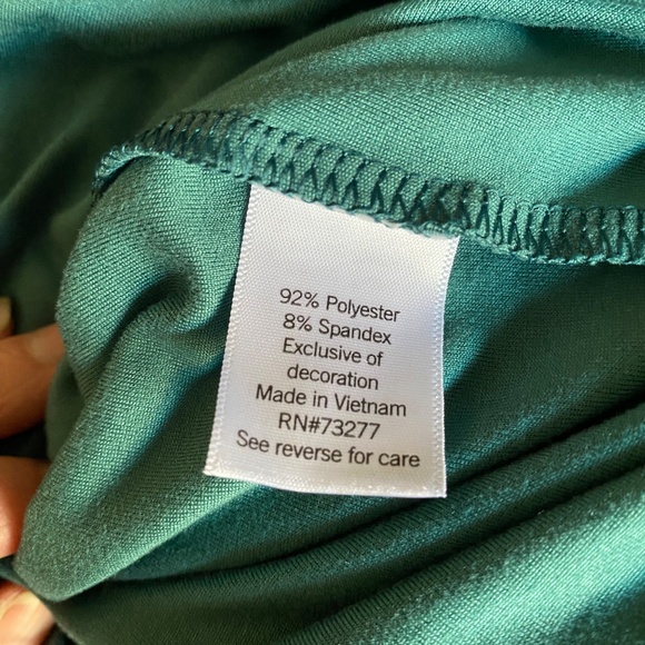 SO Good For Life Teal green Sheared top Jumpsuit Large Straps Wide Leg Flowing - Picture 4 of 10